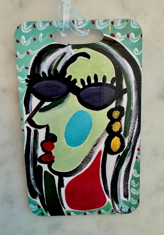 Funky Face Luggage Tag - Design 2